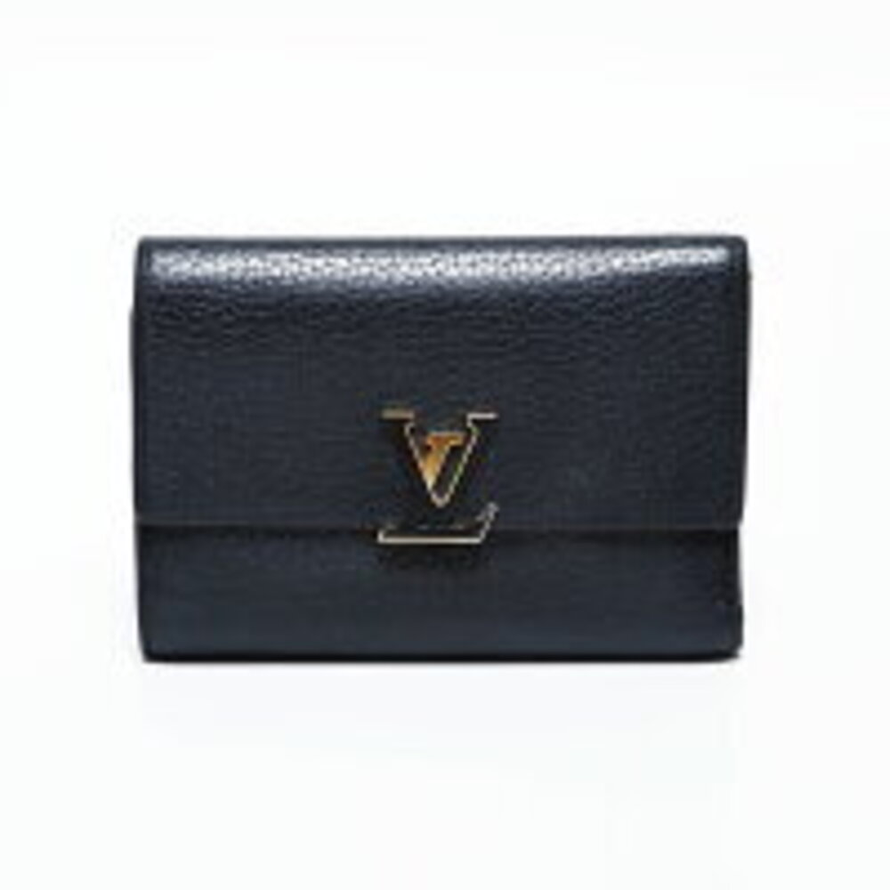 Louis Vuitton fold Portefeuille Wallet Tri Black Capucines